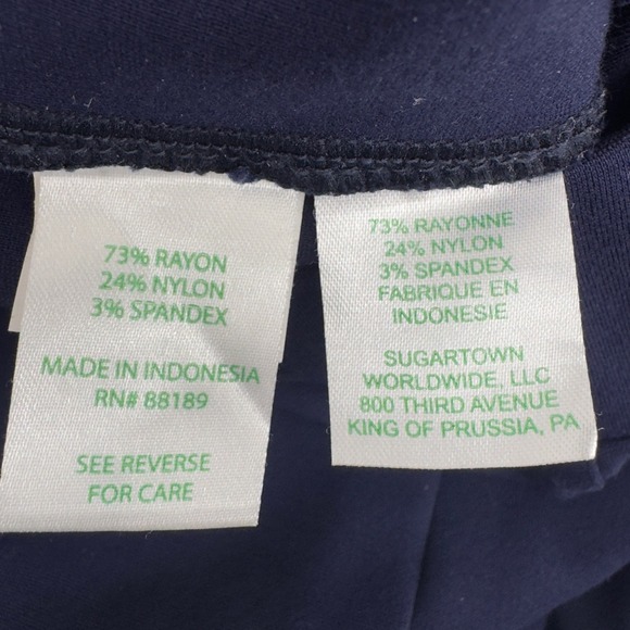 Women's Lilly Pulitzer Navy Blue Stretch Pants/Slacks. Size MED - Picture 7 of 12